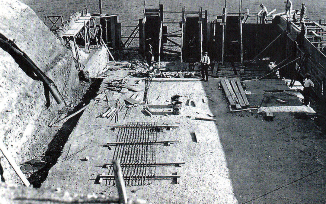 Travaux de construction du bassin du Cercle des nageurs de Marseille