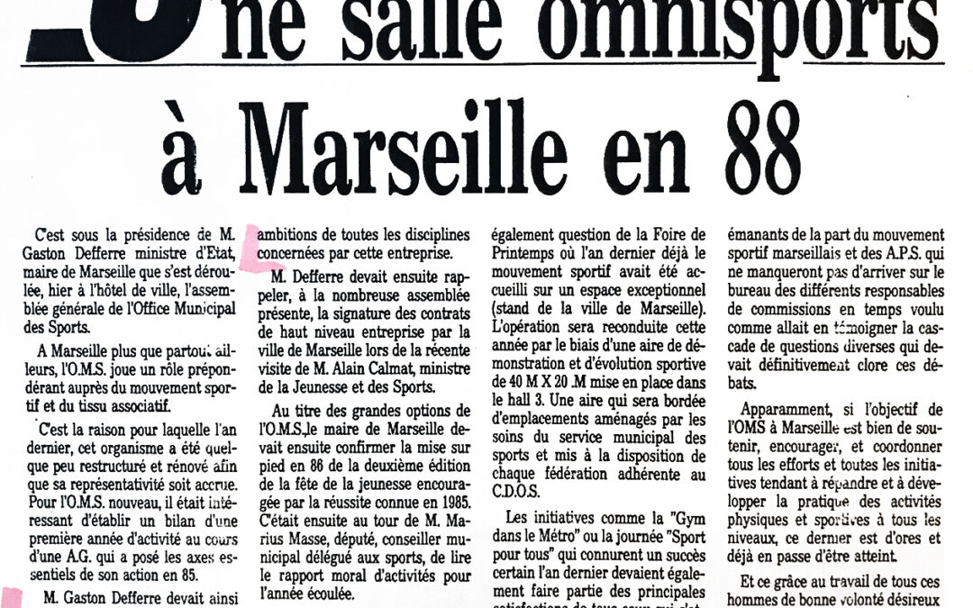 Une salle omnisports à Marseille en 88