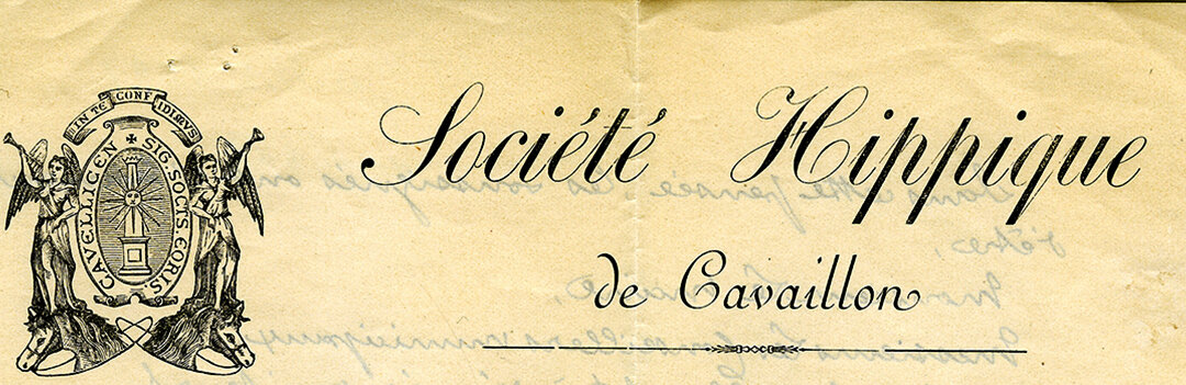 En-tête de lettre de la Société hippique de Cavaillon