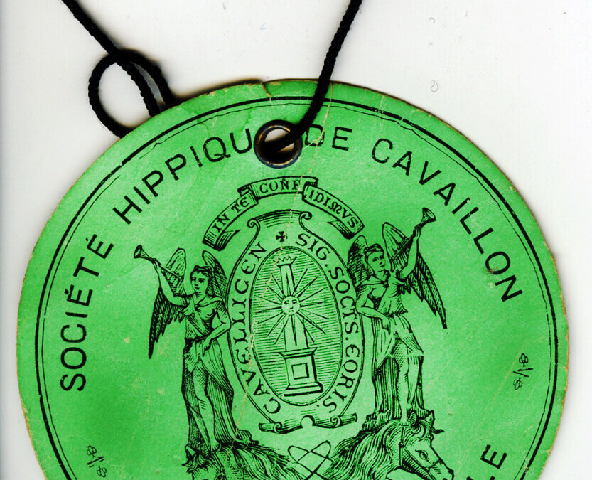 Carte de sociétaire de la Société hippique de Cavaillon
