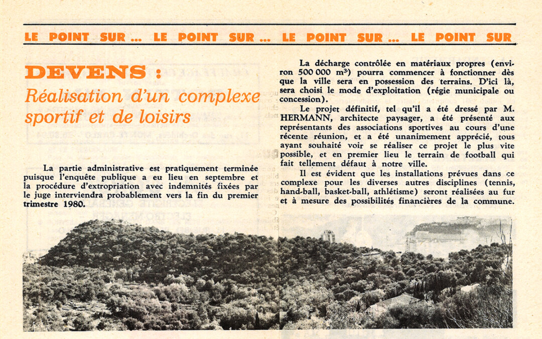 Site du Devens à Beausoleil avant la réalisation du complexe sportif et de loisirs