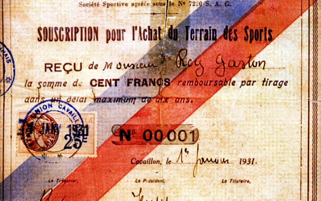 Bon de souscription pour l’achat du terrain Tardy par le Stade Union Cavaillonnais