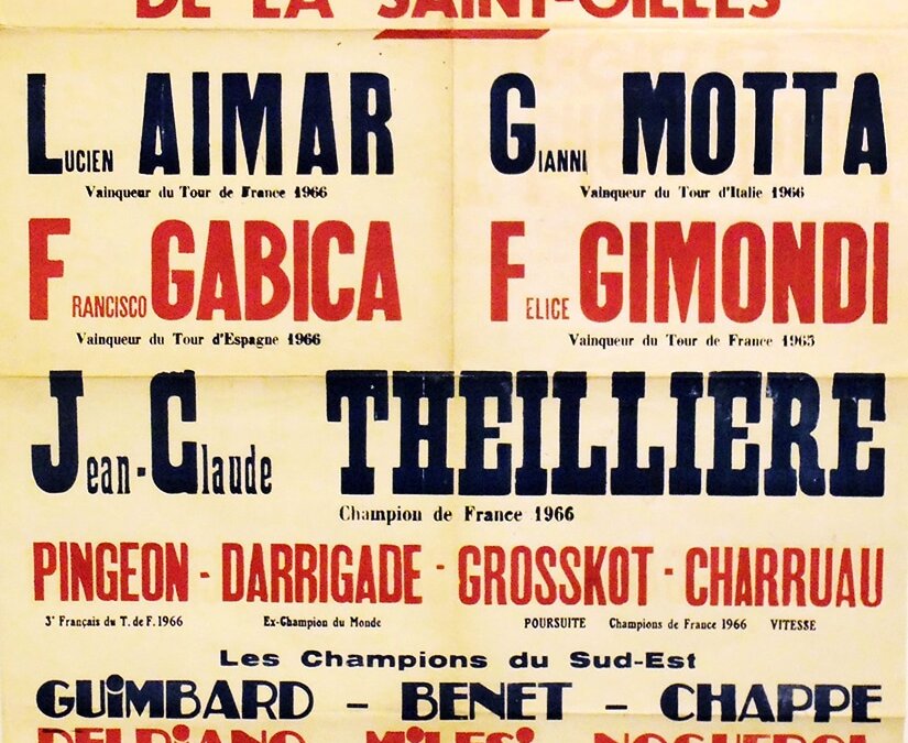 Affiche du gala cycliste de la Saint-Gilles 1966 à Cavaillon