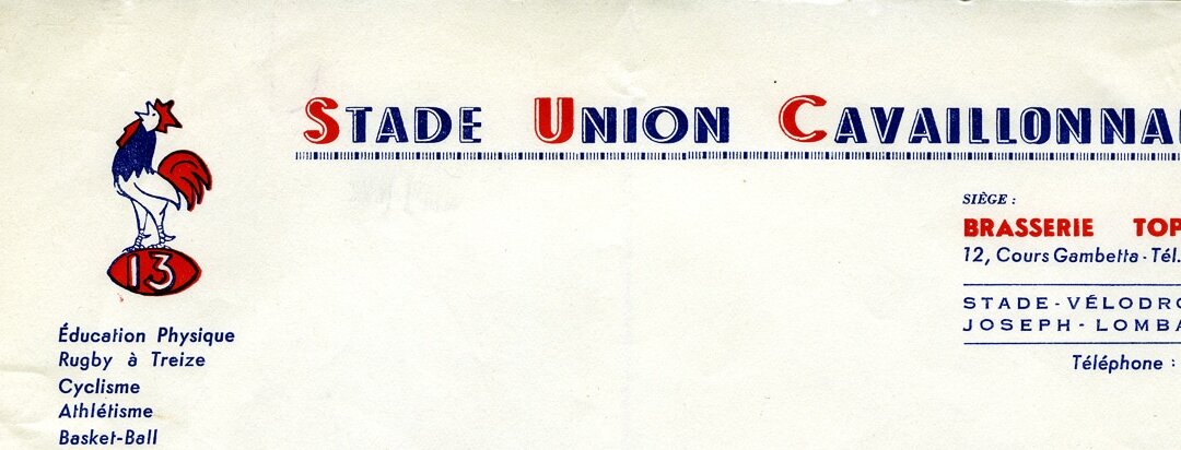 En-tête de lettre du Stade Union cavaillonnais (SUC).