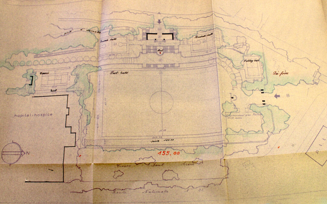Projet de stade sur le pré de foire à Sisteron en 1944