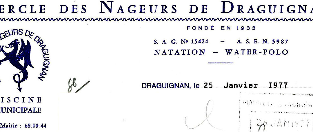 En-tête de lettre du Cercle des Nageurs de Draguignan