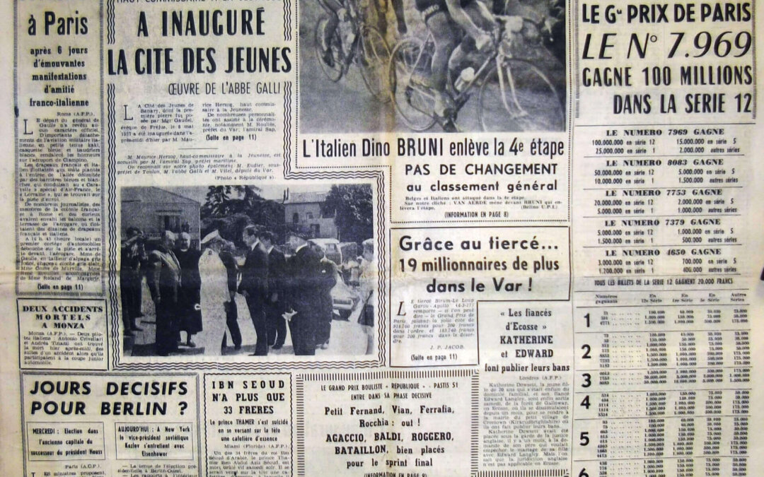 Inauguration de la Cité de la Jeunesse de Sanary-sur-Mer en présence de Maurice Herzog