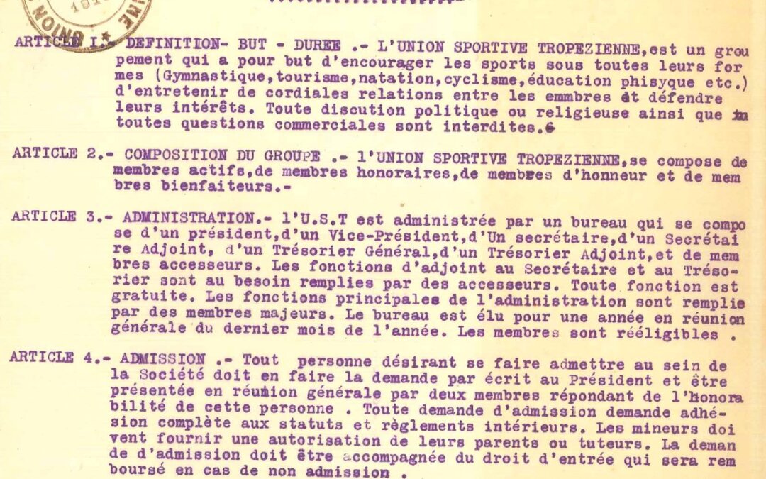 Statuts de l’Union Sportive Tropézienne