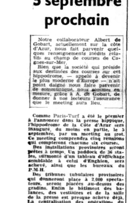 Ouverture de l’hippodrome de la Côte d’Azur à Cagnes-sur-Mer