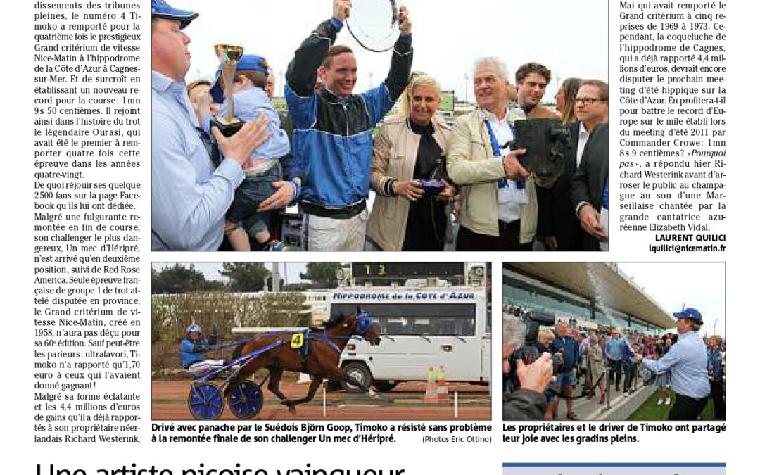 Quatrième victoire de Timoko dans le Grand Critérium de Vitesse de la Côte d’Azur