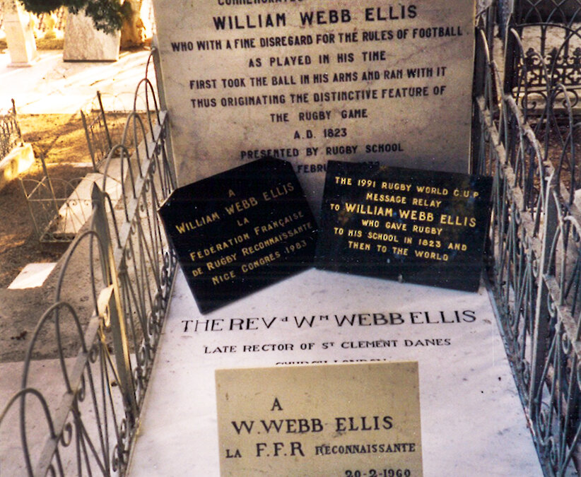 Tombe de William Webb Ellis au cimetière du Vieux Château à Menton