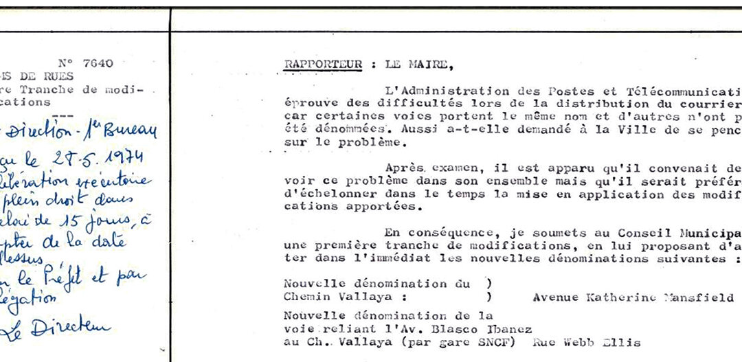 La ville de Menton donne le nom de William Webb Ellis à une de ses rues