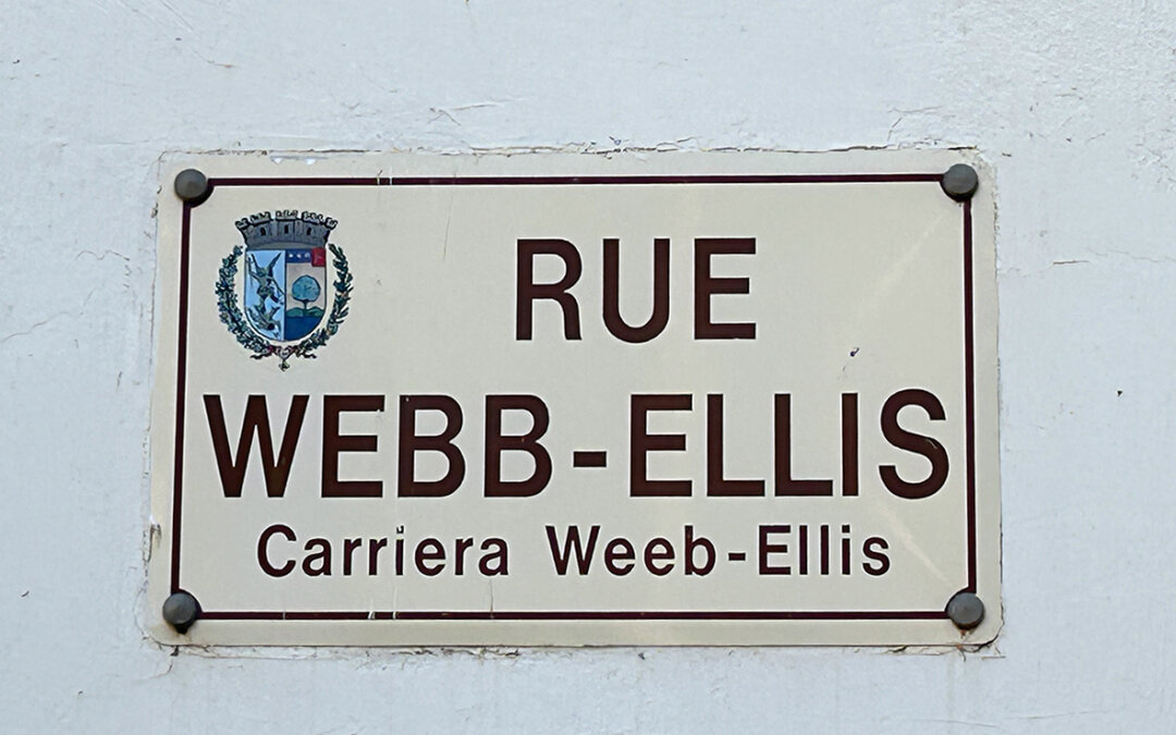 Plaque de la rue Webb Ellis à Menton