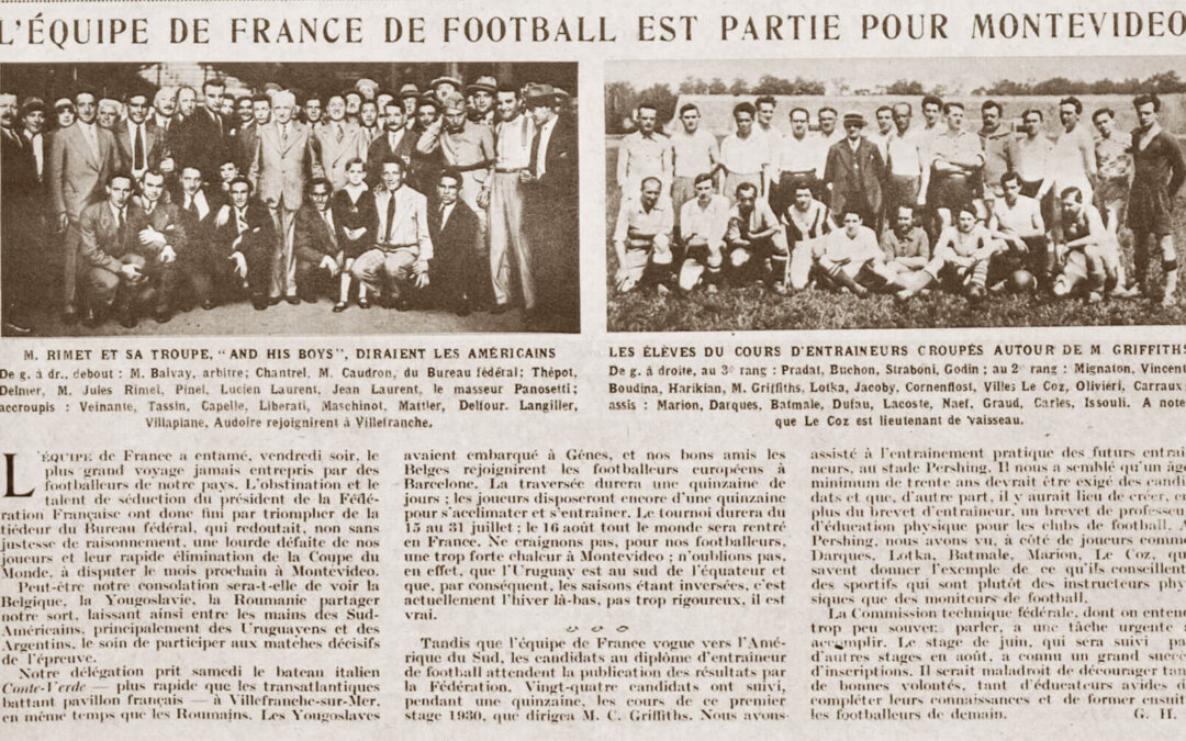 L’équipe de France de football est partie de Villefranche-sur-Mer pour Montevideo