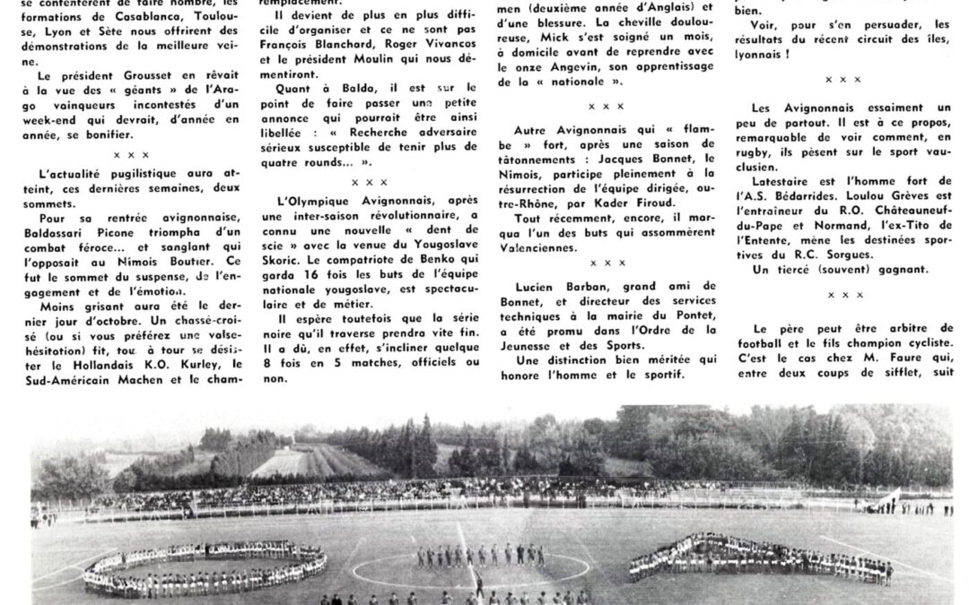 Ouverture du stade du Parc des Sports par un match Olympique avignonnais AS Saint-Étienne