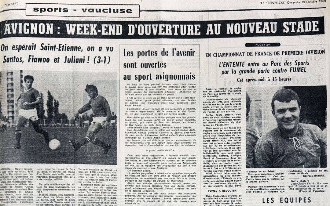 L’Olympique avignonnais bat l’AS Saint-Étienne pour l’ouverture du stade du Parc des Sports