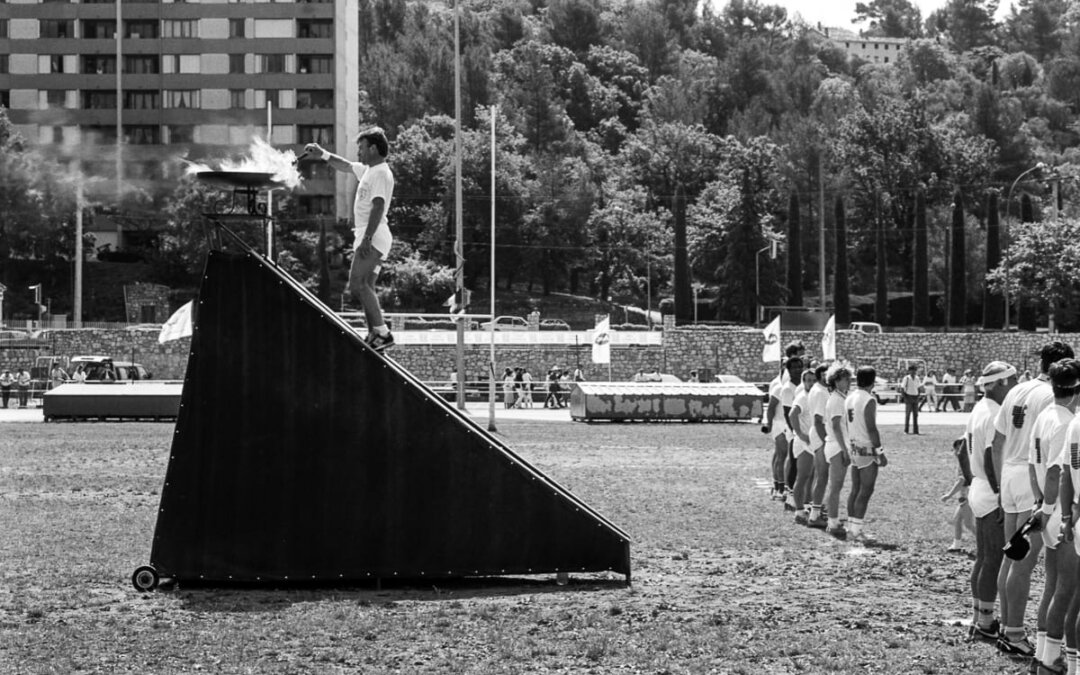Vasque allumée pour l’ouverture des Jeux sportifs Grasse Ingolstadt