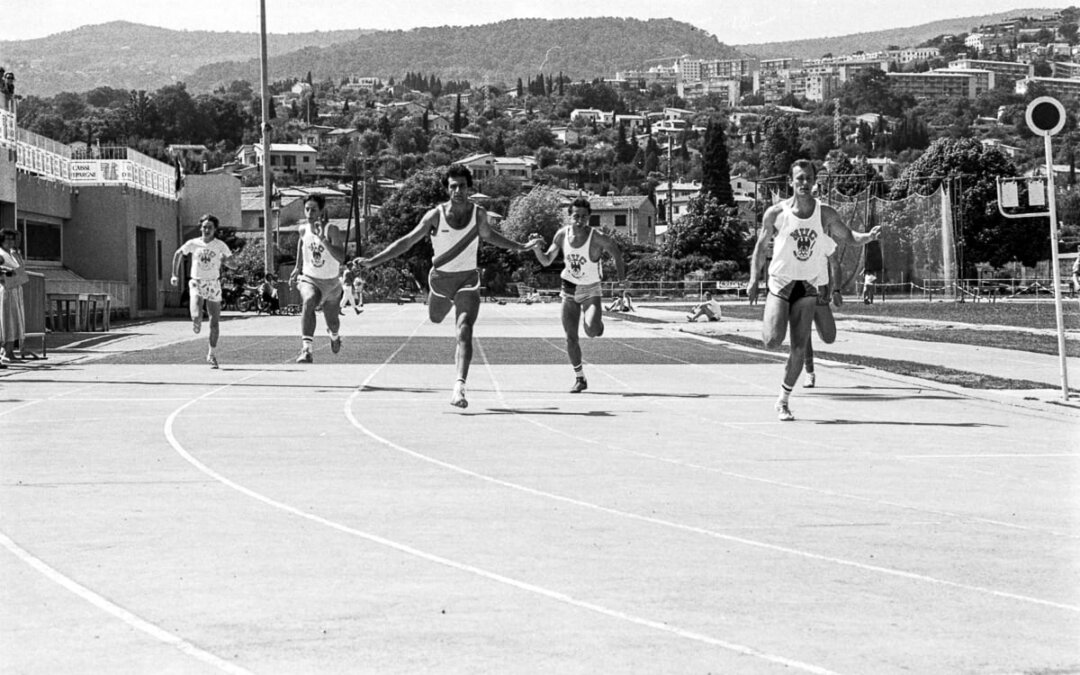 Course d’athlétisme au stade Louis Perdigon lors des Jeux sportifs Grasse Ingolstadt