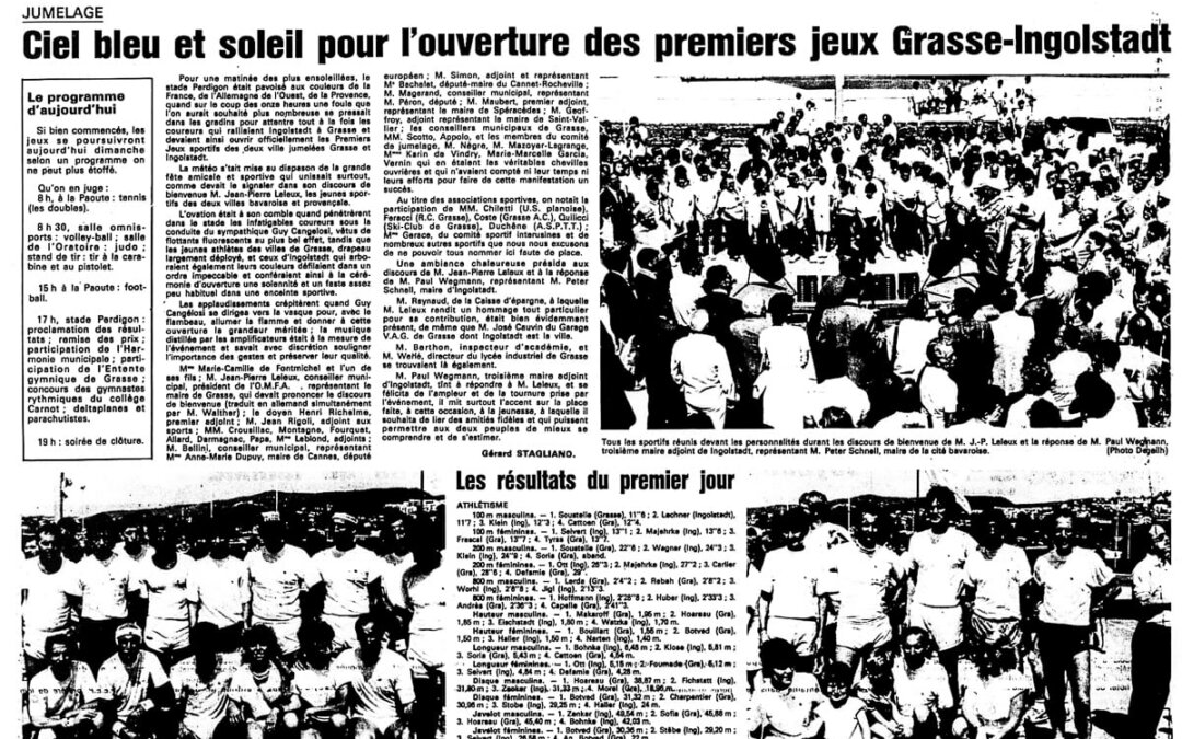 Journée d’ouverture des Jeux sportifs Grasse Ingolstadt